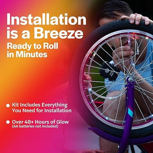 Brightz WheelBrightz LED Bike Wheel Lights - 2025 Edition with Superior Straps & LED-Weatherproof Shield! 14 Colors - Unmatched Durability, Visibility & 48+ Hours of Dazzling Illumination thumbnail 7