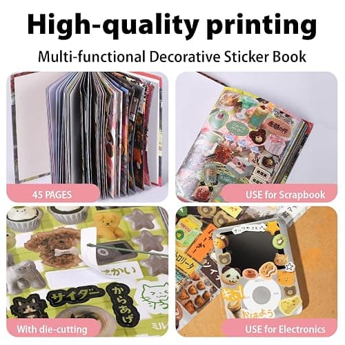 Japanese Manga Style Sticker Book, 45 Sheets Romantic Memory Series with 800+ Cute Designs, ‌Japanese Aesthetic Stickers for DIY Scrapbooking Journaling Diary Notebooks thumbnail 6