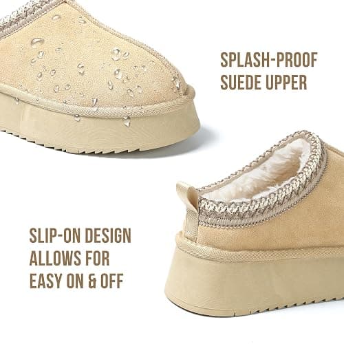 Women's Slippers Platform Mini Boots Short Ankle Boot Fur Fleece Lined House slippers Anti-Slip Boot For Outdoor thumbnail 6