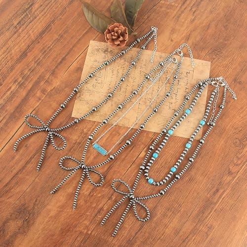 Navajo Pearl Bow Necklace Western Jewelry for Women Cowgirl Turquoise Necklaces Jewelry - 1 thumbnail 7