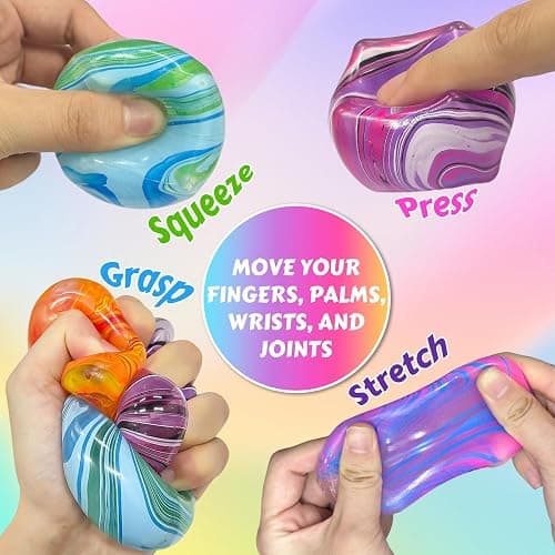 OESINS 4 Pcs Stress Cube Squishies Fidget Toys, Ice Cube Shape Squeeze Toys, Slow Rise Stress Balls Sensory Toy For Kids Adults With Autism & Stress Relief Classroom Prize & Easter Basket Stuffers thumbnail 4