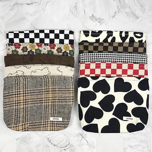 GUTGNK Women's Cosmetic Bag, Corduroy Checkerboard Travel Cosmetic Bag Small Cosmetic Bag Skin Care Cosmetic Changing Handy Bag Zipper Organizer - Haig thumbnail 7