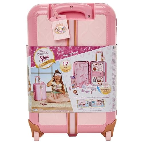 Disney Princess Travel Suitcase Play Set for Girls with Luggage Tag by Style Collection, 17 Pretend Play Accessoriespiece Including Travel Passport! for Ages 3+ thumbnail 15