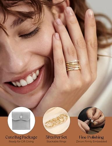 Gold Stackable Rings thumbnail 3
