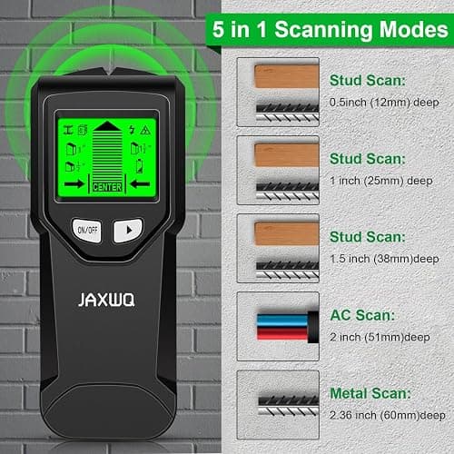 Stud Finder - 5 in 1 Pipe Locators w/Smart Chip and HD LCD Display, Stud Detector Wall Scanner for the Center and Edge of Wood AC Wire Metal Studs Joist thumbnail 3