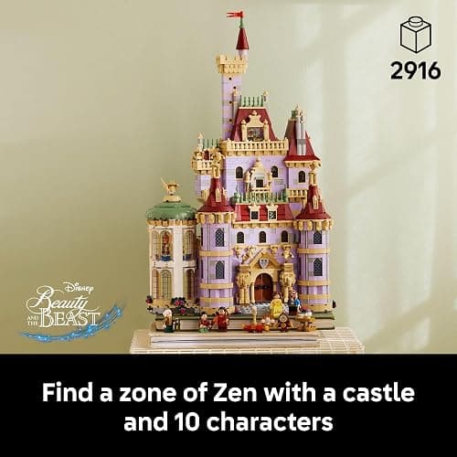 LEGO Disney Princess Beauty and The Beast Castle Building Set - Room Decor for Women & Men, Ages 18+ - Model Building Kit for Adults - Book Shelf Display - Gift for Christmas - 43263 thumbnail 3