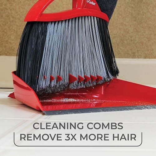 O-Cedar Pet Pro Broom with Step-On Dustpan | Remove 99% with One Sweep | Removes 3 Times More Pet Hair | Quiet Cleaning Tool for Cat and Dog Owners thumbnail 3