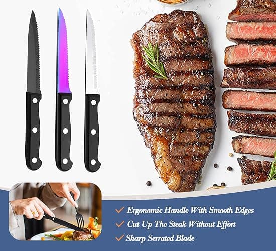 Portable Reusable Travel Utensils Silverware With Case, Camping Cutlery Set, Chopsticks and Straw, Flatware With Case, Stainless Steel Rainbow Top thumbnail 4