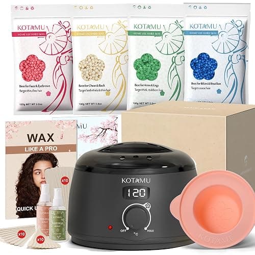 KOTAMU Chauffe Cire D'épilation à Domicile Kit pour Peau Sensible et Tous Types de Poils, Idéal pour Épilation des Sourcils, Visage, Jambes, Chauffe Cire Epilation Professionnel avec 37 Accessoires - Image 1