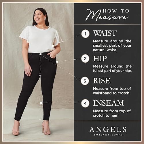 Angels Forever Young Curvy Skinny Jeans for Women, Denim with Contour Waistband thumbnail 5