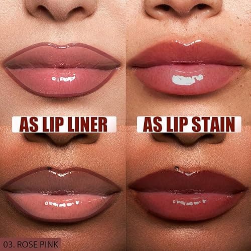 QCMME Lip Liner Stain Peel Off with Tweezer, Long Lasting Matte Lip Tattoo, Highly Pigmented Color Lip Tint Makeup, Waterproof, Transfer-proof Lipstain for Women, for All Skin Types Rose Pink thumbnail 2