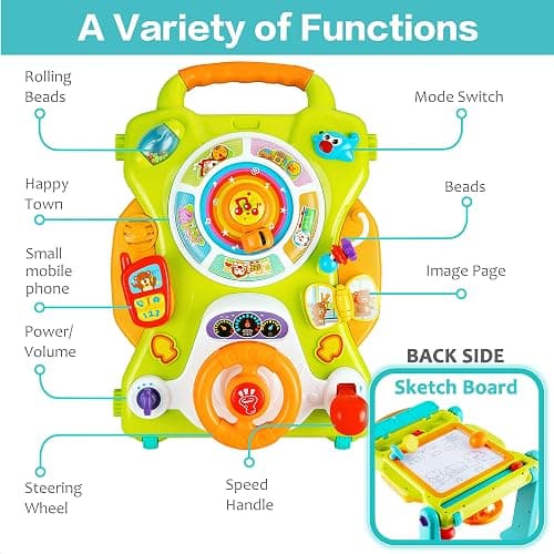 iPlay, iLearn 3 in 1 Baby Walker Sit to Stand Toys, Kids Activity Center, Toddlers Musical Fun Table, Lights and Sounds, Learning, Birthday Gift for 9, 12, 18 Months, 1, 2 Year Old, Infant, Boy, Girl thumbnail 3