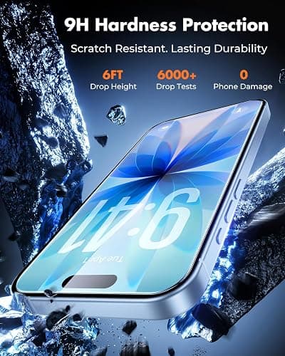 UNBREAKcable 4-Pack iPhone 17 Screen Protector, 9H Hardness | 9H tempered glass | 99.99% HD clarity | Double Shatterproof|alignment frame easy install | case-friendly thumbnail 3