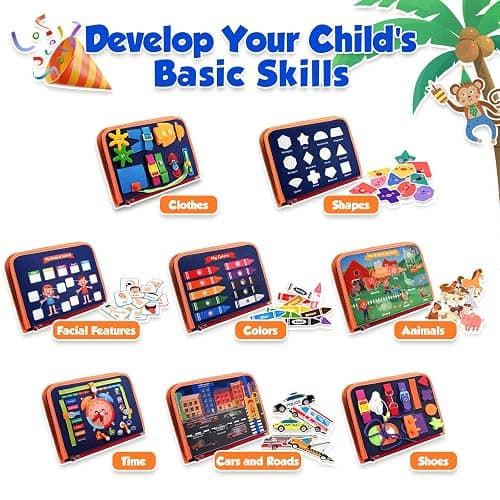 Toddler Toys Busy Board - Montessori Toys for 1-5 Year Old Boy Girl Birthday Gifts for Kids, Sensory Toys Baby Essentials, Busy Book for Toddlers 1-5 Year Old, Airplane Activities Toys Gifts - Children_toys thumbnail 3