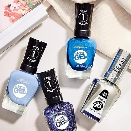 Sally Hansen Miracle Gel Salon Quality Nail Polish | Gel-Like Formula, Two-Step System, No UV Light Needed, Long Lasting | Opaque, Glossy | 668 Grand Cyan | Vibrant Blue Nail Polish thumbnail 9
