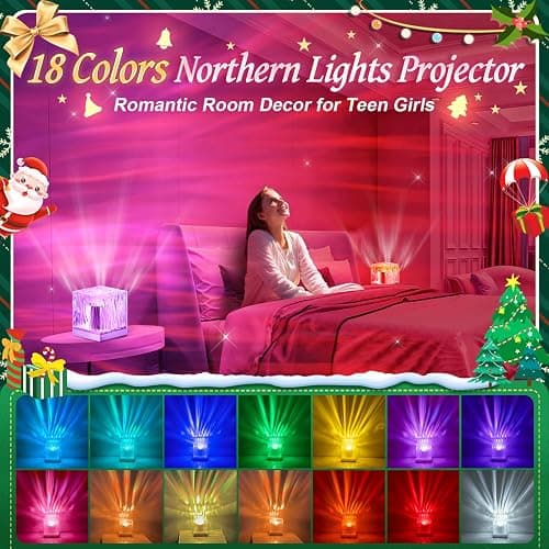 Christmas Gifts for Teens Northern Lights Projector,18 Color Gifts for Teen Boys Gifts for Teenage Girls,Remote Galaxy Projector for Bedroom Night Light for Kids Galaxy Light,Cute Room Decor Aesthetic thumbnail 2