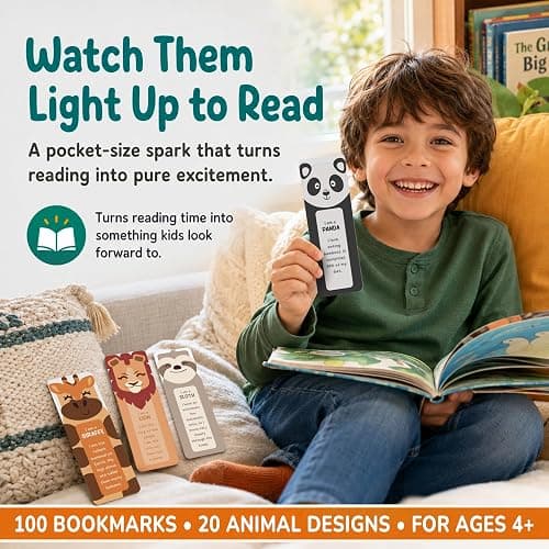 Only Zest 100 Quality Bookmarks for Kids – 2x6 inches – Multiple Designs | Fun Bulk Book Marks for Reading, Classroom Rewards, Student Gifts, Teacher Supplies thumbnail 3