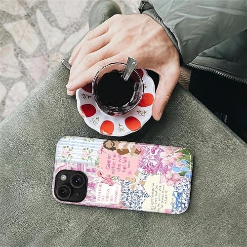 COTAIL Case Designed for iPhone 13 14, Hybrid 2-Layer Case, Military-Grade Protection Durable Shockproof Anti-Scratch Phone Case, Pink Blue Jesus Collage thumbnail 7