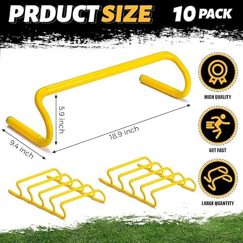 Wettarn 10 Pcs Speed Agility Training Hurdles Detachable Durable Hurdle Agility Plyometric and All Purpose Speed Training Equipment for Athletes Soccer Basketball thumbnail 2