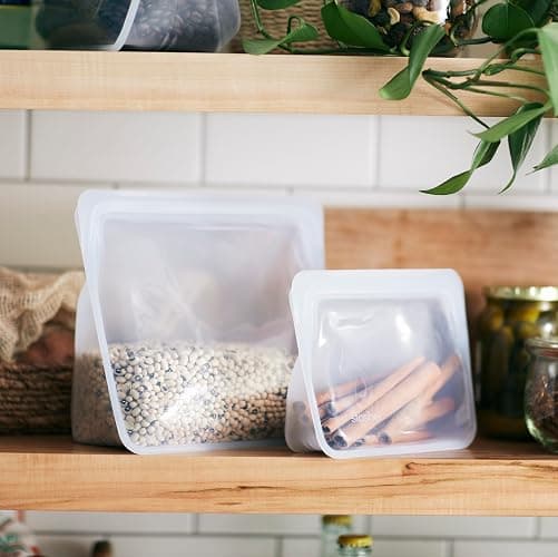 Stasher Premium Silicone Reusable Food Storage Stand-Up Mini Bag, Clear, Microwave, Sous Vide, Dishwasher, Oven and Freezer Safe, BPA Free, Leak-free, Eco-friendly, 28 Oz thumbnail 2