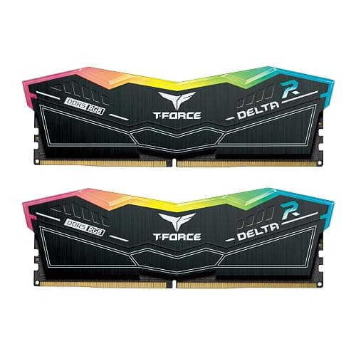 TEAMGROUP T-FORCE DELTA RGB DDR5 Ram 32GB (2x16GB) 6000MHz PC5-48000 CL30 Intel XMP 3.0 AMD Expo Compatible Desktop Memory Black FF3D532G6000HC30DC01 - Image 1