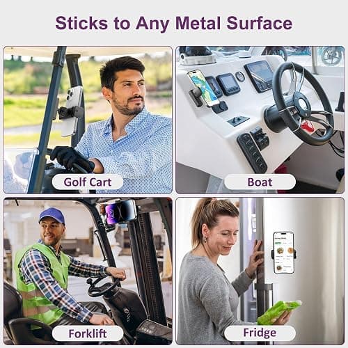 Magnetic Phone Holder for Gym, Magnet Gym Phone Mount w/ 6 x N52 Magnets, Home Workout Gym Accessories for Men Women, Quick Release Clamp, Thick-Case Friendly, Fits 4.7–7" iPhone 17/16/15/14 & Galaxy thumbnail 4