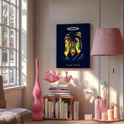 Juice WRLD Canvas Wall Art Decor - Colorful Pop Art Rapper Portrait with Halo, Music-Inspired Artwork for Bedroom, Living Room or Music Studio Wall Decoration 8X10 inch thumbnail 8