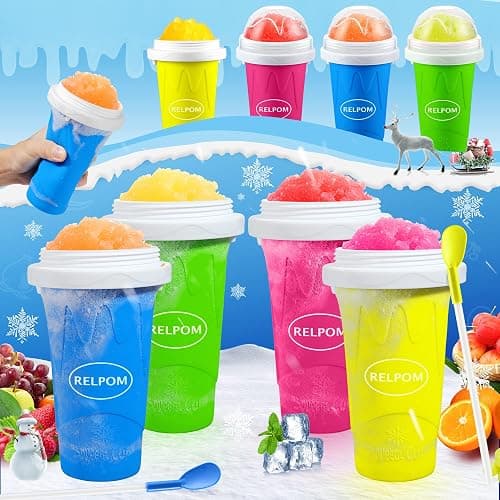 RELPOM Slushie Maker Cup, Magic Quick Frozen Smoothies Cups, Cooling Cup, Slushy Cups, Ice Cream Make, Cool Stuff Things Gadgets Funny Gifts for Kids (Blue) thumbnail 6