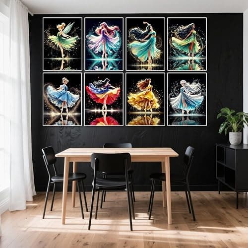 RYMILIE 8 Pack Diamond Painting Kits for Adults,Diamond Painting Kits,5D Princess Diamond Art Kits for Adults Beginner Gem Art Full Drill Diamond Dots Art Home Wall Decor 12x16inch thumbnail 2