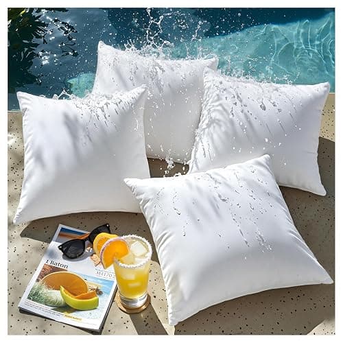 Phantoscope 18 x 18 Pillow Inserts - Pack of 4 Outdoor Water Resistant Throw Pillow Inserts Hypoallergenic Square Decorative Couch Sham Cushion Stuffer - 18 Inches thumbnail 2