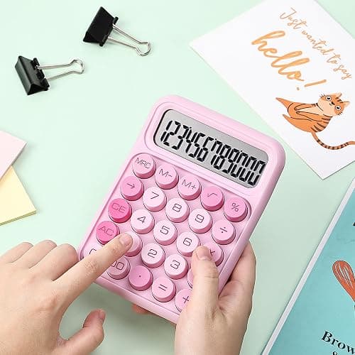 Mr. Pen- Mechanical Switch Calculator, 12 Digit Large LCD Display, Pink | With Big Buttons, Mechanical Switch Calculator for Home, School, Office thumbnail 7