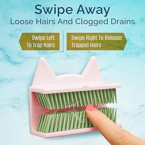 Hair Catcher Shower Wall, Hair Trap - Hair Collector for Shower, Silicone Hair Catchers for Shower, Drain Protector and Bathtub (Pink) thumbnail 7