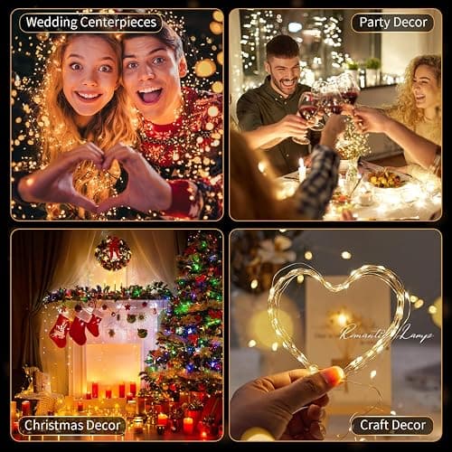 20 Pack LED Fairy Lights Battery Operated,3 Features Blinking Slowly Blinking & just on 7FT 20 LED Waterproof Mini Twinkle String Lights for Wedding Mason Jars Party Christmas Decorations(Warm White) thumbnail 3