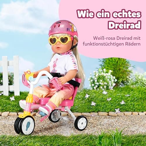 BABY Born Dreirad mit Lenkstange - Trike mit funktionsfähigen Rädern & Sicherheitsgurt - Puppenzubehör für alle Puppen der Größe 36 cm & 43 cm - Geeignet für Kinder ab 3 Jahren thumbnail 3