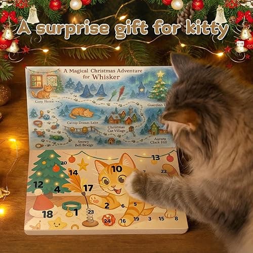 Rubypop Cat Advent Calendar 2025, 24 Days Christmas Countdown Box for Cats with Interactive Toys, Catnip Balls & Feather Wand, Xmas Holiday Gift for Kittens & Cats Lover thumbnail 4