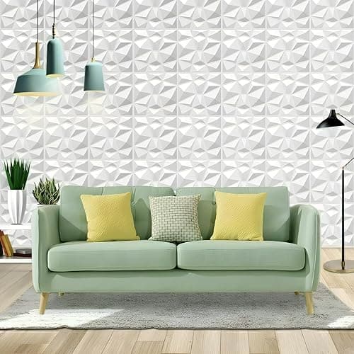 LeapBeast 3D Wandpaneele,Platten Paneele,POLYSTYROL MATERIAL 30 * 30cm Matt weiß, Dauerhaft, Nicht Verformbar, Wasserfest, Hitzebeständig, Geruchsneutral PVC Wandplatten,Gaming Zimmer (S150) thumbnail 7