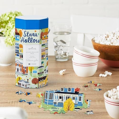 Hallmark Gilmore Girls 1,000-Piece Jigsaw Puzzle (Stars Hollow Map) Mom Gift for Mother's Day - Image 1