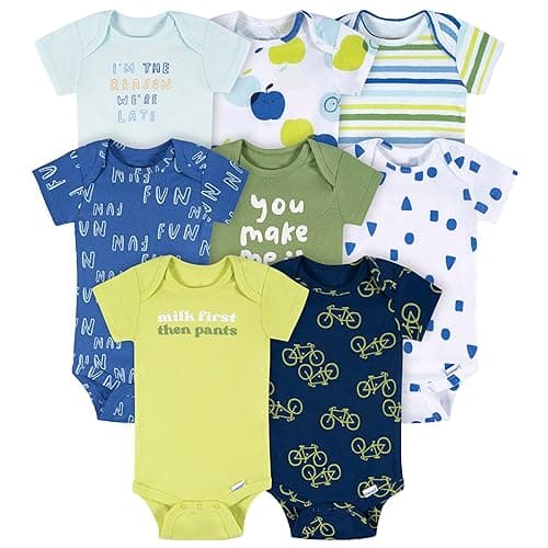 Onesies Brand baby-boys 8-pack Short Sleeve Mix & Match Bodysuits - 0-3 Months - Fun First