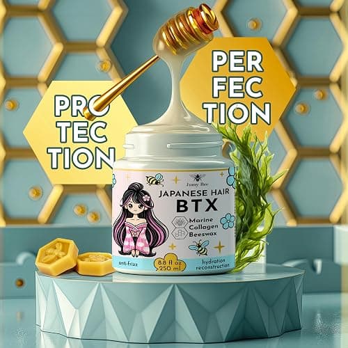Jumybee Japanese BTX Hair Mask for Damaged Hair B-TOX – Collagen & Keratin Treatment with Beeswax & Seaweed, Anti-Frizz, Protein Repair, Formaldehyde-Free, 8.8 oz thumbnail 2