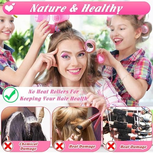 Tetutor 6 Size Hair Rollers for Women, 62 Pcs Rollers Hair Curlers for Long Medium Short Hair, Large Medium Small Self Grip Hair Rollers with 36 Rollers 24 Stainless steel Clips 1 Storage Bag thumbnail 4