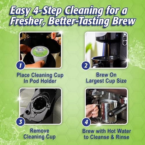 Quick & Clean [12-Pack] Keurig Cleaning Pods - K Cup Cleaner Pod For Keurig - 2.0 Coffee Machine Compatible, Removes Stains, Non-Toxic and Eco-Friendly thumbnail 3