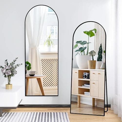KeepGoon Round Rainbow Mirror Large Round Mirror with Rounded Corners Wall Mounted Mirror Wall Mounted Mirror for Bedroom Wall Mirror (Black Round, 173×63cm) thumbnail 9