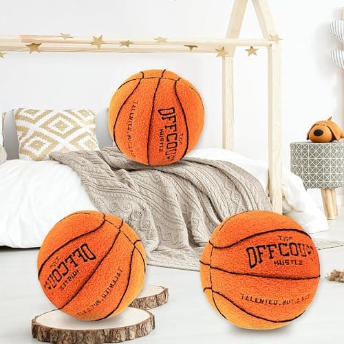 Cuscino da Basket in Peluche 3D, 25 cm - Morbido Decorazione 2024, Creativo per la Stanza - Regalo per Bambini Amanti del Basket thumbnail 4