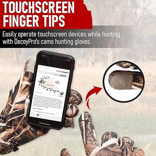 DecoyPro Men’s Camo Touchscreen Hunting Gloves – Lightweight, Thin, High-Performance Hunting Gear – L/XL thumbnail 2
