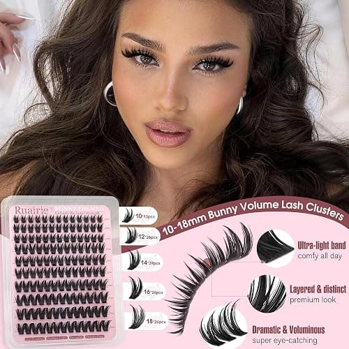 Manga Lash Clusters Bunny Eyelash Clusters Spiky Cluster Eyelash Extension D-Curly Anime Lashes Clusters 130PCS DIY Lash Extensions for Baddie Girl Makeup 8-18mm Fairy Individual Lashes thumbnail 3