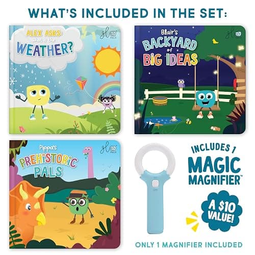 Glo Pals Light-Up Library - Light-Up Kids Books 3-Pack with 1 Magic Magnifier - Interactive Children's Books Alex, Blair & Pippa Stories - Book Sets for Kids Light-Up Learning - Early Reader Books thumbnail 3
