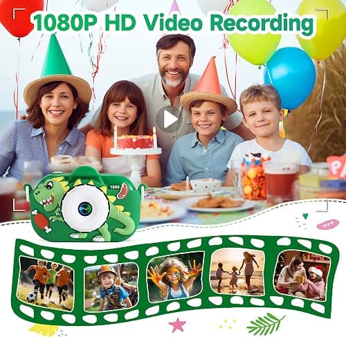 Kids Camera Boys Toys for 3 4 5 6 7 8 9 Years Old Boys, 48MP Dual Lens Kids Digital Camera Christmas Birthday Gifts, 1080P HD Video Selfie Toddler Camera with 32G SD Card thumbnail 4