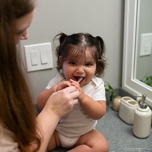 Dr. Brown's Infant-to-Toddler Toothbrush, Elephant, Mint, 0-3 Years thumbnail 2