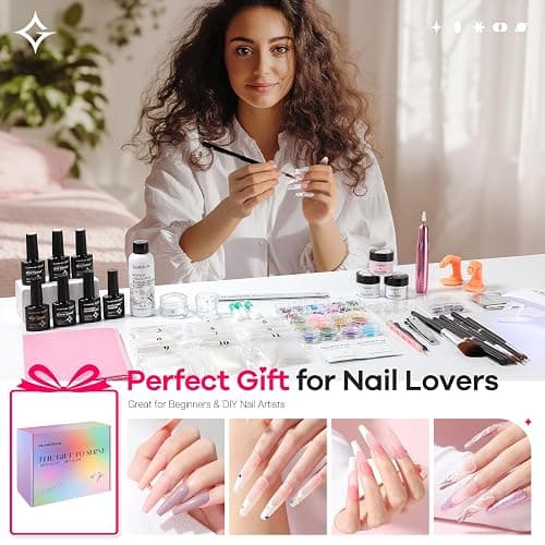 Glamonade Acrylic Nail Kit for Beginners: Professional Nail Set with Drill Acrylic Powder Gel Polish Nail Stamp for Home Starter Practice & DIY Manicure thumbnail 9
