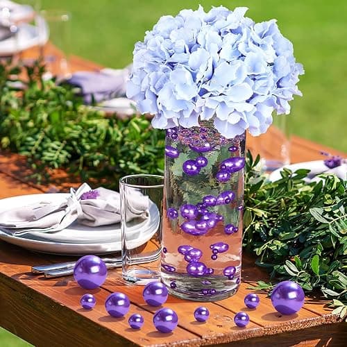 100PCS Mixed Color Floating Beads Pearl for Vase Filler No Hole | Fake Pearl Beads for Floating Candles Vases Wedding Table Birthday Theme Party Home Decor Makeup Brush Beads 20/14/10mm thumbnail 5